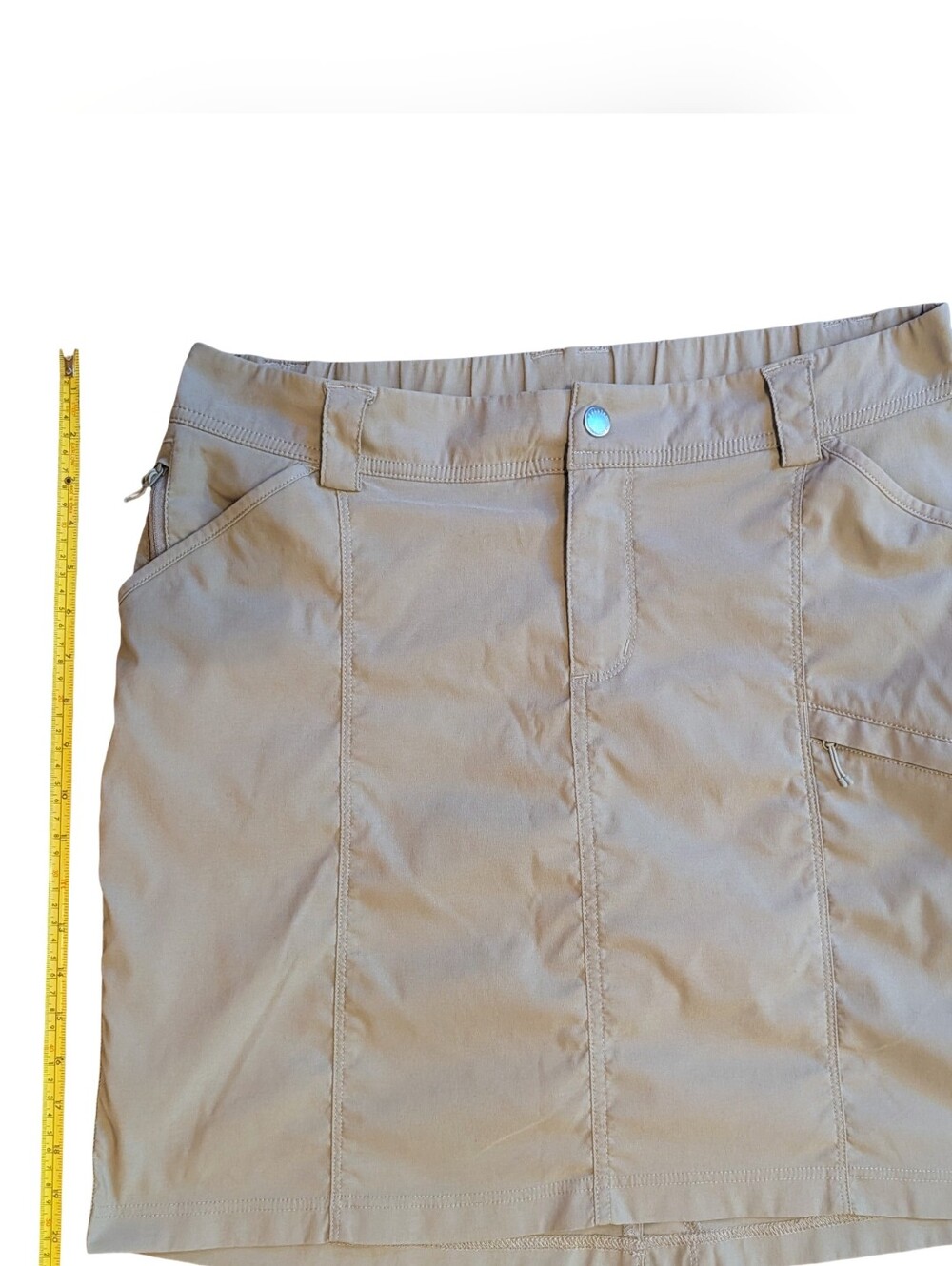 Duluth Trading Company Skort Cargo Khaki Beige Hiking 14
